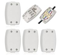KYYGKY 4PCS Cajas Conexiones Electricas de 3 Terminales, Cajas Estancas Electricidad de Plástico, Caja de Empalmes Eléctricos 13amp 250v, Caja de Conexiones Estanca para Iluminación, Cables (Blanco)