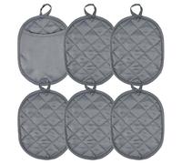 KYYGKY 6PCS Agarraderas de Cocina, Manoplas para Cocinar de Poliéster, Guantes para Horno,Resistentes al Calor Guantes para Horno Alta Temperatura, Guantes para Calor Cocina (22 * 17cm,Gris)