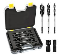 KYYGKY 8PCS Brocas para Madera, Juego de Brocas Profesional para Madera de Acero al Carbono con 2 Adaptadores de Rosca, Herramientas Carpinteria Madera de 10mm/12mm/14mm/16mm/18mm/20mm/22mm/25mm