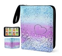KYYGKY Album Cartas, Álbum de Cartas de Colección con 4 Bolsillos 400 Páginas, Carpeta de Tarjetas Coleccionables con Forma de Corazón, Portatarjetas Coleccionables Para Tarjetas de Tamaño Estándar