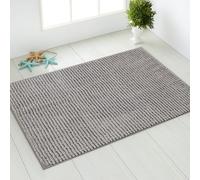 KYYGKY Alfombra para Baño, Alfombra de Baño de Chenilla, Alfombrilla de Felpilla, Alfombrilla Pies Antideslizante Secado Rapido y Suave, para Bañera Puerta de Entrada Pasillo y Baño (50 * 80cm, Gris)
