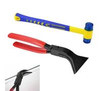 KYYGKY Alicate para Chapa, Alicate de Plegado 45°con Mango Antideslizante, Alicate para Doblar Chapa de Acero al Carbono, Alicate Plegable Multiuso con 1 Martillo de Goma para Doblar y Alisar Chapas