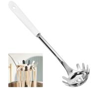 KYYGKY Cuchara de Pasta, Cuchara para Espaguetis de Acero Inoxidable, Cuchara para Fideos con Mango de Cerámica, Servidor de Espaguetis Colgante, Cuchara de Pasta para Cocina 30cm/11. 81 Pulgadas