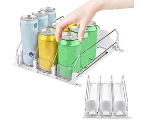 KYYGKY Dispensador de Latas, Organizador de Latas Nevera Automático, Dispensador Latas Nevera con 3 Filas para 12 Latas, Organizador de Latas para Frigorífico para Cerveza Soda Refrescos Bebidas