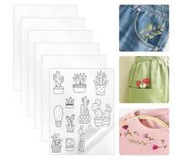 KYYGKY Estabilizador de bordado soluble en agua, 6 piezas A4 de 30 x 21 cm, papel de bordado soluble imprimible, autoadhesivo, estabilizador de bordado, estabilizador de bordado, parte trasera para