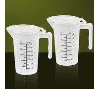 KYYGKY - Juego de 2 jarras medidoras de plástico de 100 ml, para cocina, hornear, tazas medidoras, latas graduadas transparentes, jarra de medición y mezcla con asa para cocinar, medidas fáciles de