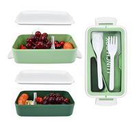 KYYGKY Lonchera de Trabajo 1600ml,Fiambrera Comida Trabajo con 2 Capas y Cubiertos, Bento Box con Compartimentos y Tapa de Cierre, Fiambrera Comida Trabajo Termica para Trabajo Escuela Picnic