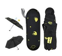 KYYGKY Paraguas Plegable Mujer, Mini Paraguas de Bolsillo con Estuche con Cremallera, Paraguas Resistente al Viento de 8 Costillas, Paraguas Pequeño Plegable Portátil de Largo 19cm para Sol y Lluvia