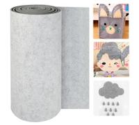 KYYGKY Tela de Fieltro 30cm x 300cm x 3mm, Fieltro por Metros de Poliéster, Rollo de Fieltro para Manualidades para DIY Proyectos de Arte y Costura (gris)