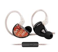 KZ AS10 Auriculares 5 equilibrado Armadure 5BA Auricular, músico en el oído Monitor con 2pin Auriculares Cable (Negro con Mic)
