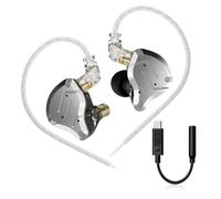 KZ Auriculares ZS10 Pro IEM 4B 1DD Hybrid Drivers in-Ear Monitores con USB-C a 3.5mm Adaptador de auriculares con 4 modos de ecualización DSP (USB C)