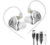 KZ Axas - Auriculares USB C con micrófono, aislamiento de ruido IEM para juegos, ajuste cómodo tipo C para iPhone 17 Samsung, cable de decodificación de alta definición DSP integrado con 4 modos de