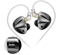 KZ D-FI - Auriculares intraurales de 4 niveles con monitor personalizable, sintonización de alta fidelidad, auriculares Zobel con diseño de circuito de red (sin micrófono con interruptores)