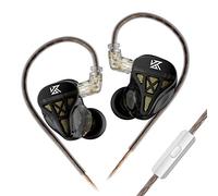 KZ DQS HiFi In Ear Monitores Dynamic Driver Voice Coil In-Ear Auricular Auriculares IEM con 2PIN 0.75mm OFC Cable Desmontable para espectáculo de Escenario, Trabajo(con micrófono)