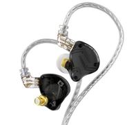 KZ ZS10 Pro X Auriculares In Ear, 4BA 1DD KZ In Ear Monitor con Cable IEM Auriculares Gaming de 2Pin Plateado Desmontable Cascos para Audiófilio Laptop PC Gaming(Negro X, sin micrófono)