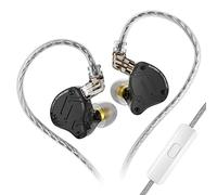 KZ ZS10 Pro X Auriculares intrauditivos con cable, auriculares de monitor con controladores 4BA 1DD actualizados, cable desmontable de 0,75 mm y 2 pines para bateristas (X negro, con micrófono)