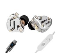 KZ ZS12 PRO 2 Auriculares con cable USB C tipo C, auriculares con monitor intraural, 5B 1DD, 6 controladores, auriculares con cable USB C, sonido de claridad HiFi, graves inmersivos IEMs para juegos