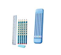 KZGMMHY8 Caja de lápices Creativa y Sencilla para Estudiantes de Primaria/niños, Cada lápiz se coloca en una Ranura de Pluma Independiente, portátil y Limpia(Color: Azul, tamaño: 22,5 x 5,5 cm)