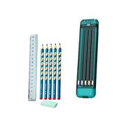KZGMMHY8 Caja de lápices Creativa y Sencilla para Estudiantes de Primaria/niños, Cada lápiz se coloca en una Ranura de Pluma Independiente, portátil y Limpia(Color: Verde, tamaño: 22,5 x 5,5 cm)