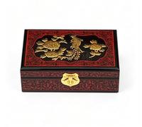 KZGMMHY8 Caja de urna de laca oriental hecha a mano, contenedor digno para cenizas para adultos, perros, gatos y animales queridos (negro)