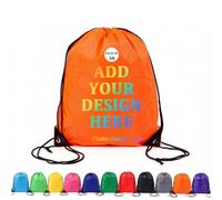 KZhanmy Mochila con cordón personalizado con tu logotipo, juego de 50/100, mochila personalizada, bolsa trasera con cordón personalizado para gimnasio deportivo, Orange, M, Clásico