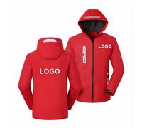 KZHPLXQ Chaqueta Impermeable Personalizada para Hombre y Mujer, con Capucha, para Otoño e Invierno, con Estampado De Logotipo, Informal, Resistente A La Intemperie Color3,XXL