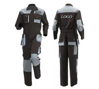 KZHPLXQ Mono De Trabajo Personalizado para Hombre, con Logotipo Personalizado y Múltiples Bolsillos, para Pintor, Taller y Trabajadores. Silver,XXL