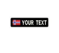 KZHPLXQ Parches De Nombre Bordado Personalizado Parche De Nombre Personalizado para Uniformes De Ropa Camisas De Trabajo De Camisas De Gancho De Gancho para Facilitar El Accesorio Norway,2.5X10CM