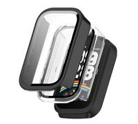 KZIOACSH [2 Pack] Funda para Xiami Smart Band 9 Active Funda + Cristal Templado,Protección Completo Anti Rasguños TPU Funda Delgado Protector de Pantalla,Negro + Transparente