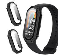 KZIOACSH [2 Pack] Funda para Xiaomi Smart Band 8/Mi Band 8 Funda + Cristal Templado,Protección Completo Anti Rasguños TPU Funda Delgado Protector de Pantalla,Negro + Negro