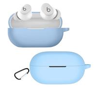 KZIOACSH Funda de TPU Compatible con Beats Solo Buds,con Gancho para Llavero, Protección contra Golpes Silicona Ultradelgado TPU Case Cover,Negro.
