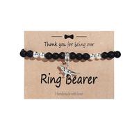 KZL Pulsera de propuesta de regalo, portador de anillos, pulsera de cuentas de dinosaurio, pulsera ajustable con dije de dinosaurio de animales, pulsera con dije de dinosaurio con texto en inglés