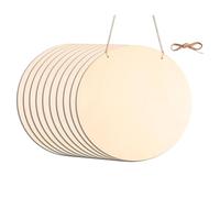 Kznifmk 10 Círculos de Madera de 12 Pulgadas para Manualidades, Letrero de Suspensión de Puerta en de Madera Sin Terminar, Rondas de Madera DIY para Pintar, Quemar Madera