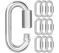 Kznifmk 10 Conectores de Cadena de Eslabones Rápidos M6 de 2,3 Pulgadas, Mosquetón de Acero Inoxidable 304, Pequeños Clips de Mosquetón con Bloqueo