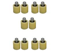 Kznifmk 10 Piezas 48X50mm Amarillo Plateado Nailon Acero Rodamiento de Rodillos Planos Rueda Guía 6201 Tornillo para Puerta Eléctrica Puerta Corredera