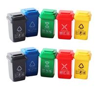 Kznifmk 10 Uds. Casa de MuñEcas en Miniatura, de Basura, Accesorios para Modelos, Muebles, Juguetes, Latas de CamióN de Basura, Contenedor de VehíCulo en la Acera, Regalos de Juguete