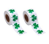 Kznifmk 1000 Piezas de Pegatinas del DíA de San Patricio, Pegatinas en Rollo de TréBol, Etiqueta Adhesiva de 1-1/2 Pulgadas para DecoracióN y Manualidades Irlandesas