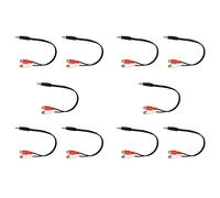 Kznifmk 10X 3.5mm Adaptador Estereo Jack de Auriculares A 2 Jack Adaptador Cable de Audio, 3,5 mm Macho A 2X Hembra