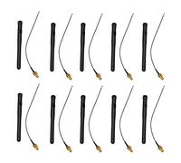 Kznifmk 10X Antena 433Mhz 5Dbi gsm Rp-SMA Antena de Goma Impermeable Lorawan + Extensión de Cable Pequeño Ipx Una SMA