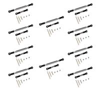 Kznifmk 10X Varilla de Dirección Ajustable de Metal Servo Link Varilla de Tracción para MN D90 D99 MN-90-45, Negro