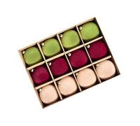 Kznifmk 12 Piezas de Adornos Navideños de Terciopelo, Bolas de Plástico Flocado Irrompibles, Decoraciones Colgantes para Fiestas Navideñas e