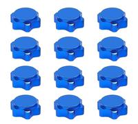 Kznifmk 12 Piezas de Aluminio, Cubierta de Cubo de Rueda, Cubierta Antipolvo, Tuerca Hexagonal de 17 mm para Coche RC 1/8, Azul