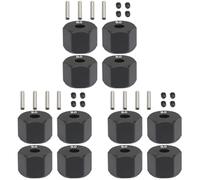 Kznifmk 12 Piezas de Hub Hexagonal de Rueda Grueso de 12 mm para 1/10 RC Crawler Scx10 Traxxax Trx4 MST RC Coche Piezas, 9Mm
