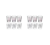Kznifmk 12 Piezas Medidora Espresso Vaso de Chupito Líquido Vaso Pesado Copa de Vino 26-Medición Incremental 1 Oz, 6 Cucharaditas, 2 Cucharadas, 30 Ml