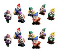 Kznifmk 14 Piezas Gnomos Estatuas de Resina de Hadas Mini Estatuas de Jardín Decoración Estatua de Cuento para Decoración de Festivales de Vacaciones