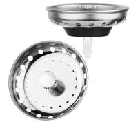 Kznifmk 2 Piezas Combo de Tapón de de Colador de Drenaje de de Cocina para Drenaje Estándar de 3-1/2 Pulgadas, Cesta de Colador de de Acero Inoxidable