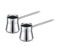 Kznifmk 2 Piezas de Cafetera Turca de 15 Oz, Cafetera Chai, Cafetera Árabe, Cafetera Griega Briki, Calentador para Derretir Leche, Mantequilla, Miel y Chocolate