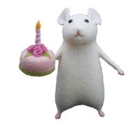 Kznifmk 2 Piezas de Ratón de Halloween Hecho A Mano de Fieltro de Lana, Adorno de Ratón de Navidad, Calabazas de Fieltro con Aguja, Decoración de Animales B