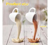 Kznifmk 2 Piezas de Tazas de Café Flotantes, Accesorios para Barra de Café, Divertidas Tazas de Café con Salpicaduras, Arte EscultóRico A