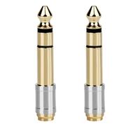 Kznifmk 2 Uds Convertidores de 6,35Mm una 3,5Mm 1/4 Pulgadas Macho 1/8 Pulgadas Hembra 6,35 una 3,5 Jack Conector Adaptador de Audio para Auriculares Enchufe